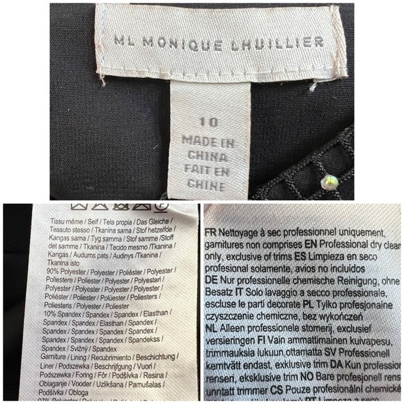 Monique Lhuillier Lorelei Crystal Net Gown Black Size 10 NEW - Picture 14 of 16